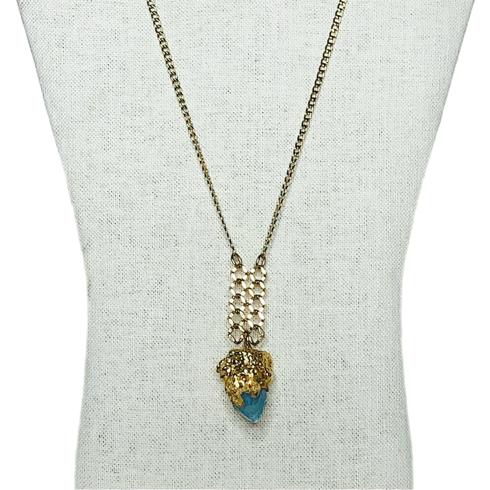 Handmade 14k Gold Fill Aquamarine Crystal Necklace